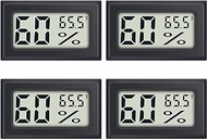 4-Pack Mini Digital Thermometer Hygrometer Indoor Humidity Monitor Temperature Humidity Gauge Meter with Fahrenheit (℉) for Humidors, Greenhouse, Garden, Cellar, Closet, Fridge Etc by DWEPTU