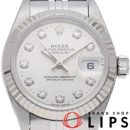 勞力士 Datejust 女士腕錶 10P 鑲鑽 Datejust 女士腕錶 69174G(A) K18WG/SS 女士腕錶 銀色拋光 1999 年 極佳成色 [二手]
