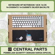 HP Keyboard Notebookhp 14ck 14-Ck 14-Ck0004tx Silver Backlite