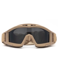 Lokei 1ชุดแว่นตายุทธวิธีแว่นตากันแดดทหาร3Len Army motorcycle windproof glasses