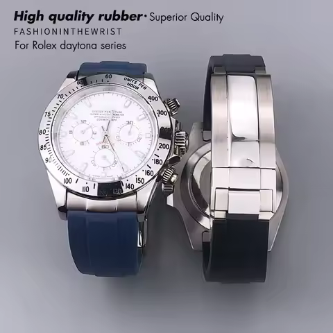 20mm Metal Link Rubber Silicone Watchband for Rolex Submariner Yacht Master GMT Daytona OYSTERFLEX C