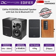 Edifier R1280DBs Bookshelf Speaker with Sub-Out & Bluetooth 5.0 - BLACK / BROWN