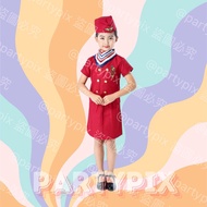 現貨🧙🏻‍♂️🧙🏻女童cosplay 我的志願衣服服裝扮演 兒童空姐衣服夢想工作衣服職業扮演故事書 角色扮演公益金便服日衣服 萬聖節衣服 pilot Cosplay costume captain c