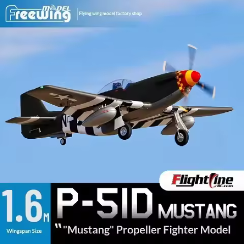Freewing Flightline 1600mm Wingspan P-51d Mustang Rc Fighter Airplane Model Spiral Propeller Aircraf