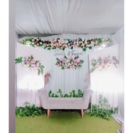 HEMAT backdrop pernikahan simple/ sewa decor simple murah