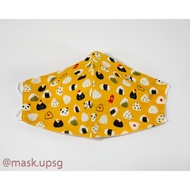 Sushi Yellow Print Face Mask | Reusable | Fashion | washable | Cotton