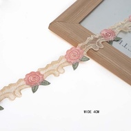 1 Yard Pink Lace Fabric DIY Lace Accessories CurtainTrim