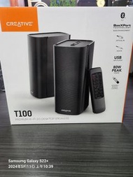 二手 Creative T100 2.0桌面音響 喇叭