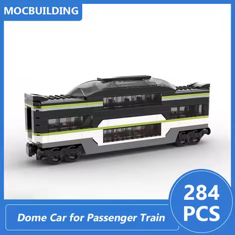 Dome Car for Passenger Train 60337 Model Moc Building Blocks Diy Assembled Bricks Vehicel Transport 
