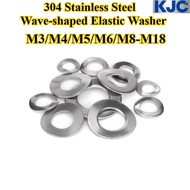 [KJC-DP] 304 Stainless Steel, Wave-shaped Elastic Washer, M3/M4/M5/M6/M8-M18, Three-wave Spring Gask