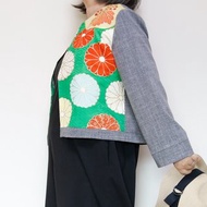 KIMONO圓領外套 - 使用古董和服布料製作的圓領外套，獨一無二