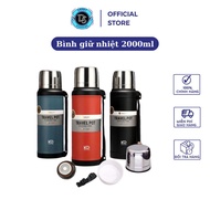 2000ml thermos bottle, with handle, strap