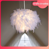 Crafts Creation Feather Lampshade Modern Home Lighting Fixture Accessory for Ceiling Pendant Light for Home Living Room Bedroom Party Decor