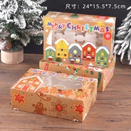 Christmas Cupcake Packaging Box Open Window Transparent Cupcake Box Dessert Gift Packaging Box Egg T