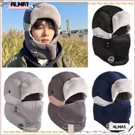 ALMA Earflap Hats, Warm Windproof Bomber Cap, Winter Russian Soft Casual Ear Protectors Hats Outdoor