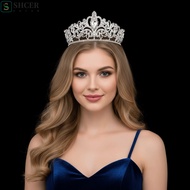 SHCER Baroque Crown, Vintage Elegant Queen Tiara Crown, Temperament Shiny Adjustable Alloy Ancient G