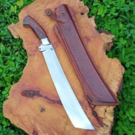 golok kopak rawing keren baja per sarung kulit asli