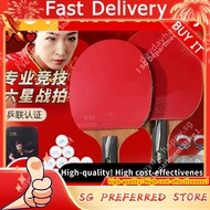 DOUBLE FISH Table Tennis Bat for Kids Beginners with Straight/Shakehand Grip and Rubber Paddle KW9T