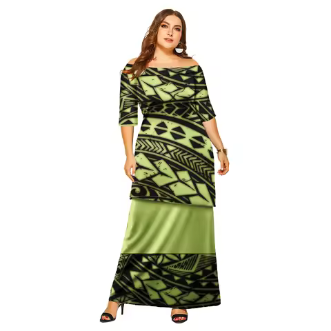 Samoan Polynesian Tribal Fijian Tapa Samoa Puletasi Dress Asia & Pacific Islands Clothing