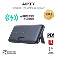 Aukey PB-WL03 20000mAh PD 22.5W Wireless Power Bank (Supports Huawei SCP Fast Charge) (24 Months War