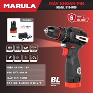 MARULA G16-M06 cordless drill, 3 functions, Autolock chuck, Brushless motor, 16V cordless drill