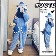 Halloween Winter New Cosplay Shark Pajamas Cartoon Animal Pajamas Pajamas Wear Men & Women Trend Paj