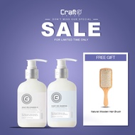 Craft Pre Cleanser Shampoo 300ml & Craft Flaky Rid Shampoo 300ml ( FREE Natural Wooden Hair Brush )