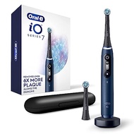 Oral-B iO Series 7 Electric Toothbrush with 2 Brush Heads, Sapphire Blue Alabster