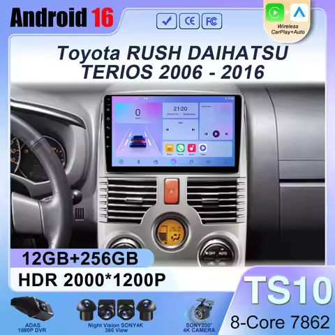 Android 16 Carplay For Toyota Rush DAIHATSU TERIOS Multimedia Car GPS Player Navigation Touch Screen