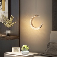 Light Luxury Bedside Hanging Bedroom Light Long Line Modern Minimalist Hanging Line Lamp Net Red Moon Wall Light Bulb Be