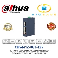 DAHUA CHS4412-8GT-125 12-PORT CLOUD MANAGED HARDENED GIGABIT SWITCH WITH 8-PORT POE