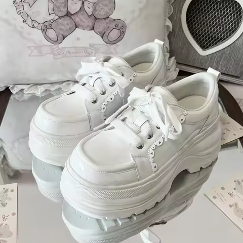 Thick Soled Gothic Style Lolita Shoes Sponge Shoes Y2k Height Increasing Versatile Lo Shoes Jk Unifo