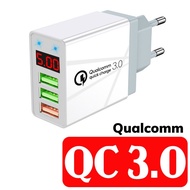 Cục Sạc 10W 18W Quick Charge 3.0 Hiển Thị Điện Áp Củ Sạc Nhanh 3 Cổng USB Cùng Lúc 3 Thiết Bị đèn Le