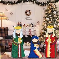 Yookeer 3 Pcs Three Wise Men Cardboard Cutout Stand Up Photobooth Props Three Wise Men Decoration Ch