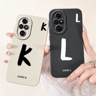 For Honor 200 Case ELI-NX9 Shockproof Cover Cute White Black Letters Soft Silicone Matte Casing For 