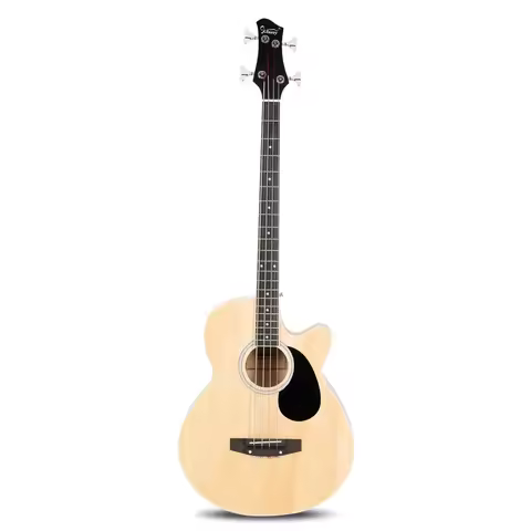 4 String Electric Acoustic Bass Guitar With Bag Burlywood