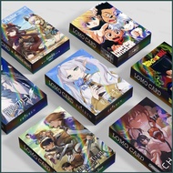 30PCS/Set MASHLE Jujutsu Kaisen Haikyuu Double-sided laser small card Anime Manga Peripherals lomo c