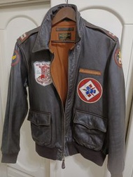 Motorcrew type A-2 flight jacket A2茶芯馬皮背畫版飛行夾克，黃金38號
