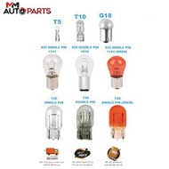 UNIVERSAL CAR HALOGEN BULB (BOX) T5 T10 G18 S25(SP) S25(DP) S25(OREN) T20(SP) T20(DP) T20(OREN) T10 