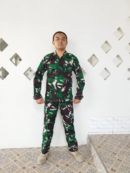 Setelan Baju PDL Malvinas TNI AD Bahan Velbed Premium Loreng Malvinas/PDL Tempur TNI AD/PDL