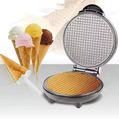 Electric Crispy Egg Roll Maker Sandwich Waffle Maker Pizza Pancake Crepe Baking Oven DIY Ice Cream C