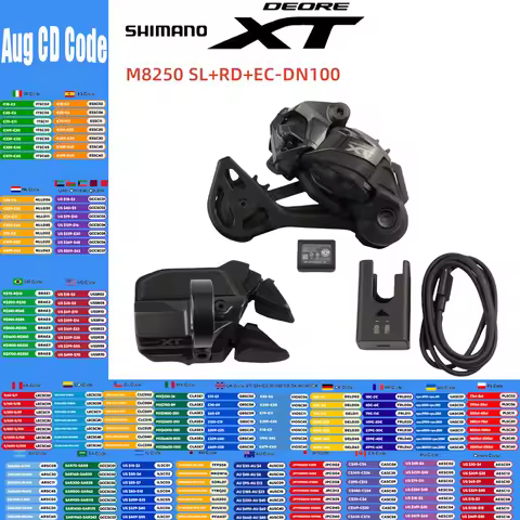Shimano Deore XT Di2 M8250 SL+RD+EC-DN100 Shifter Lever Rear Deraileur Charger 1×12S For MTB Mountai