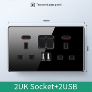 CB certification LEJIA Ultra Frameless Wall Glass Panel Switch 13 Amp Modern Lighting Switch Univers