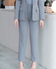 เสื้อสูทผู้หญิง1กระดุมแต่งกระเป๋าอกNO.2426กางเกงทรงกระบอกเล็กขายาว No.2426-2 (S-6XL)