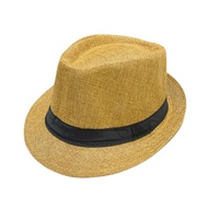 MAY STAR Topi fedora jerami polos dewasa kualitas import T47