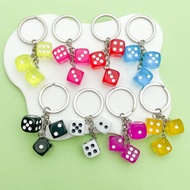 Dice Keychain DIY Bag Pendant Colorful Acrylic Keychain Gift