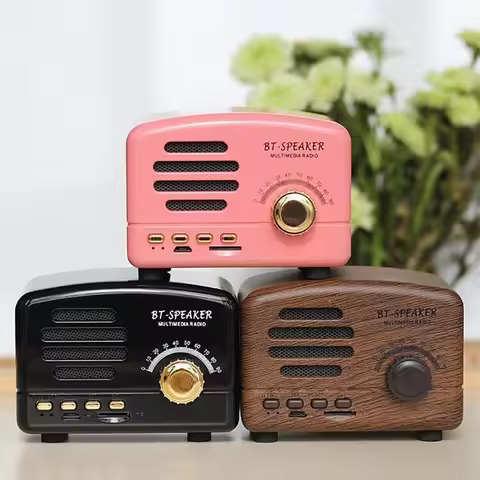 BT01 Retro Bluetooth-compatible5.0 Speaker Wooden Old Classic Style Strong Bass Enhancement Loud Vol