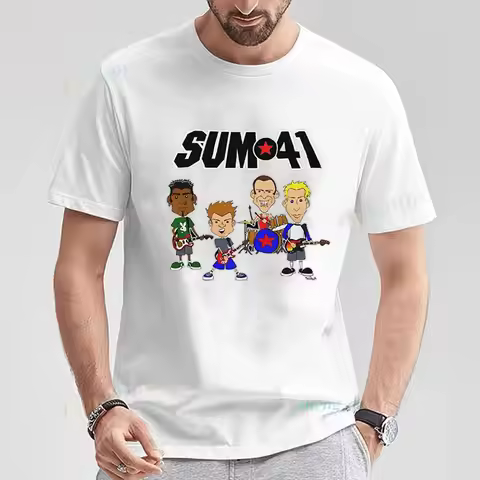 Women's Clothes Sum 41 Band T-Shirts SUM41 Popular Punk Casual Funny Short Sleeve O-Neck T-Shirt Tsh