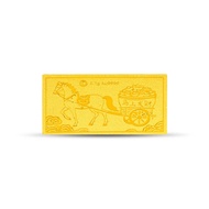 SK Jewellery (0.1G) Swift Prosperity Horse 马上发财 999 Pure Gold Bar