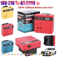 FUTUREE 1Pcs Battery Inverter, 120W Dual Plug Smart Transformer, Household Multifunctional 18V 20V T